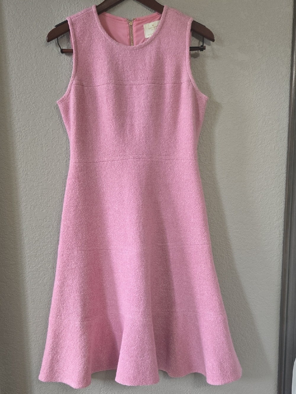 kate spade Pink Textured Sleeveless Midi Dress